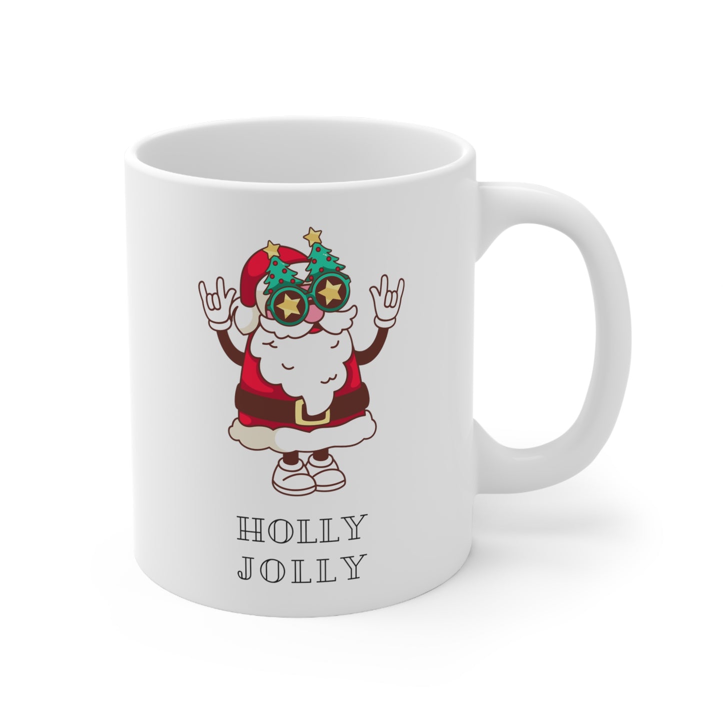 Holly Jolly Mug - Perfect Christmas Gift - Merry Mug - Ceramic Mug 11oz